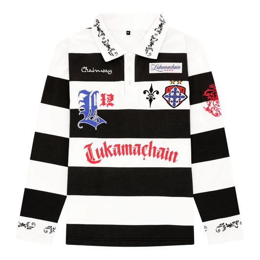 LUKAMACHAIN LONG SLEEVE POLO BLACK