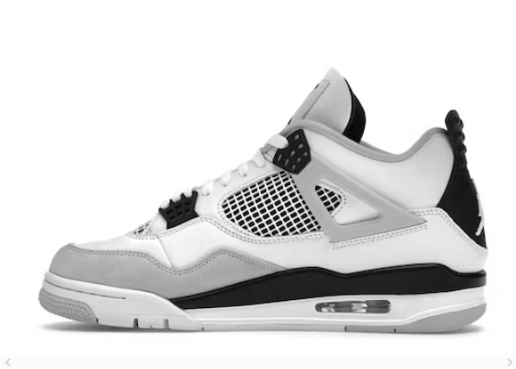 JORDAN 4 RETRO MILITARY BLACK WHITE