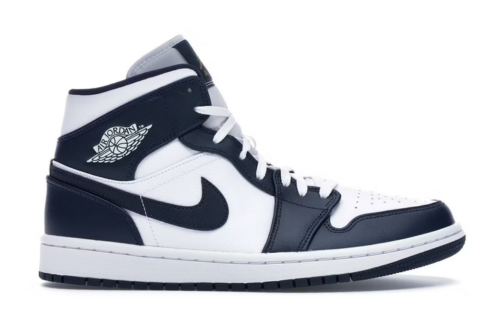 JORDAN 1 MID WHITE METALLIC GOLD OBSIDIAN