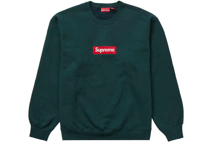 SUPREME BOX LOGO CREWNECK DARK PINE