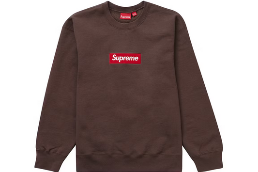 SUPREME BOX LOGO CREWNECK BROWN