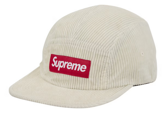 SUPREME CORDUROY CAMP CAP WHITE