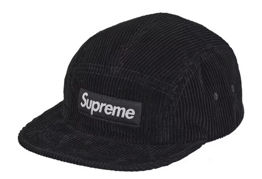 SUPREME CORDUROY CAMP CAP BLACK