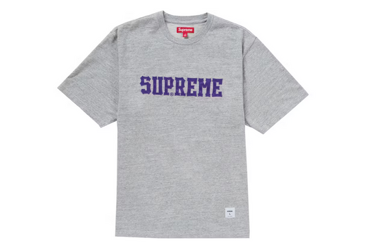 SUPREME TWILL APPLIQUE TEE GREY