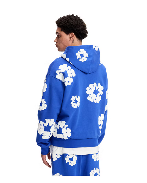 DENIM TEARS THE COTTON WREATH HOODIE ROYAL BLUE