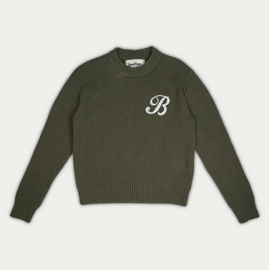 BUCHAN "B" KNIT OLIVE GREEN SWEATER