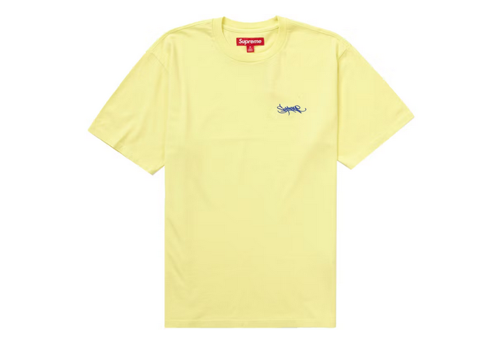 SUPREME WASHED TAG TEE YELLOW
