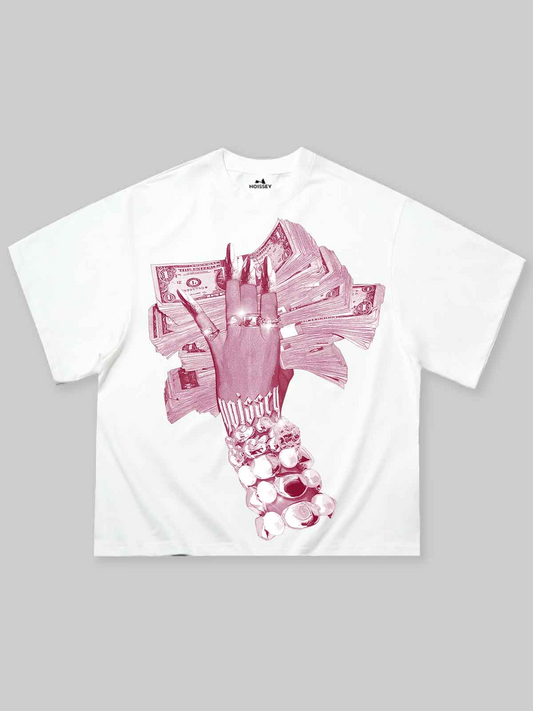MONEY HOLDING NAIL ART BOXY T-SHIRT