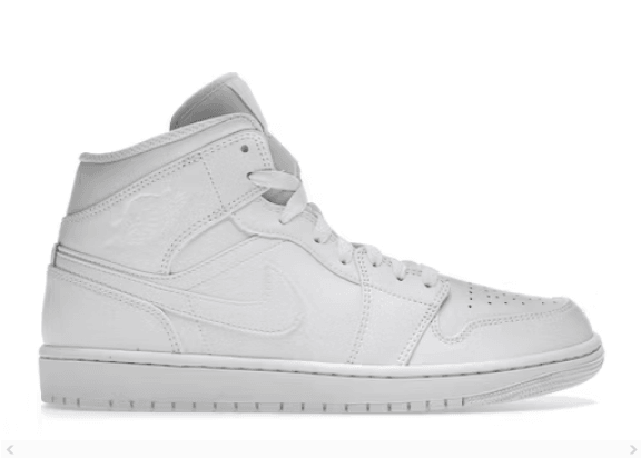 JORDAN 1 MID TRIPLE WHITE - Cherrykicks