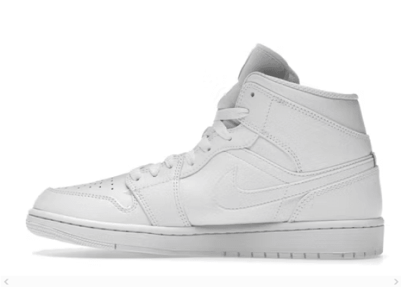 JORDAN 1 MID TRIPLE WHITE - Cherrykicks